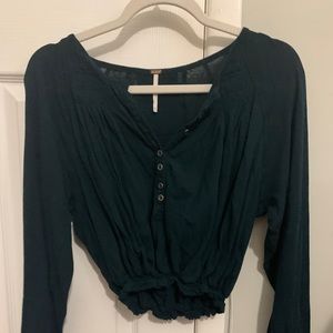 FREE PEOPLE DARK GREEN LONGSLEEVE